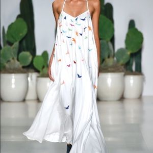 Mara Hoffman Bird Embroidered Dress Small